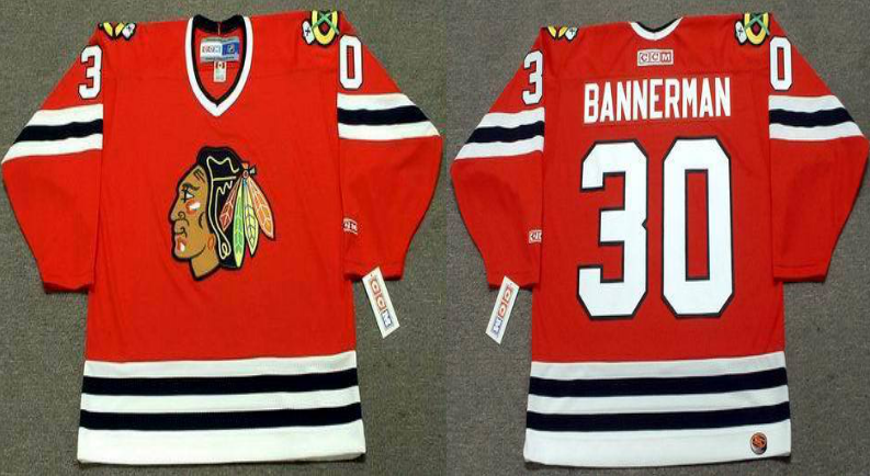 2019 Men Chicago Blackhawks 30 Bannerman red CCM NHL jerseys
